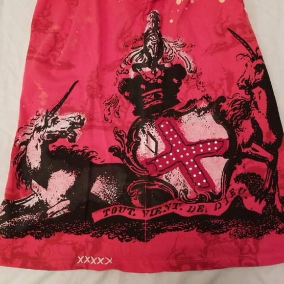 Rebel Spirit red unicorn distressed tshirt size L - Picture 2 of 8
